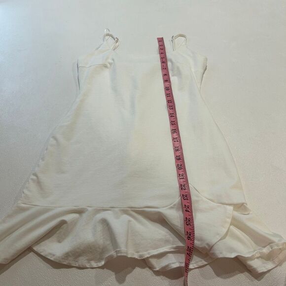 Princess Polly White Ruffle Hem Mini Dress Size 4 | Square Neck Cami Slip Dress - Picture 5 of 6